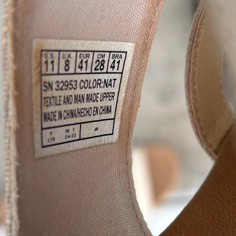 Skechers Luxe Foam Sandals Women's Tan Beige Comfort Platform Wedge Slip On 11
